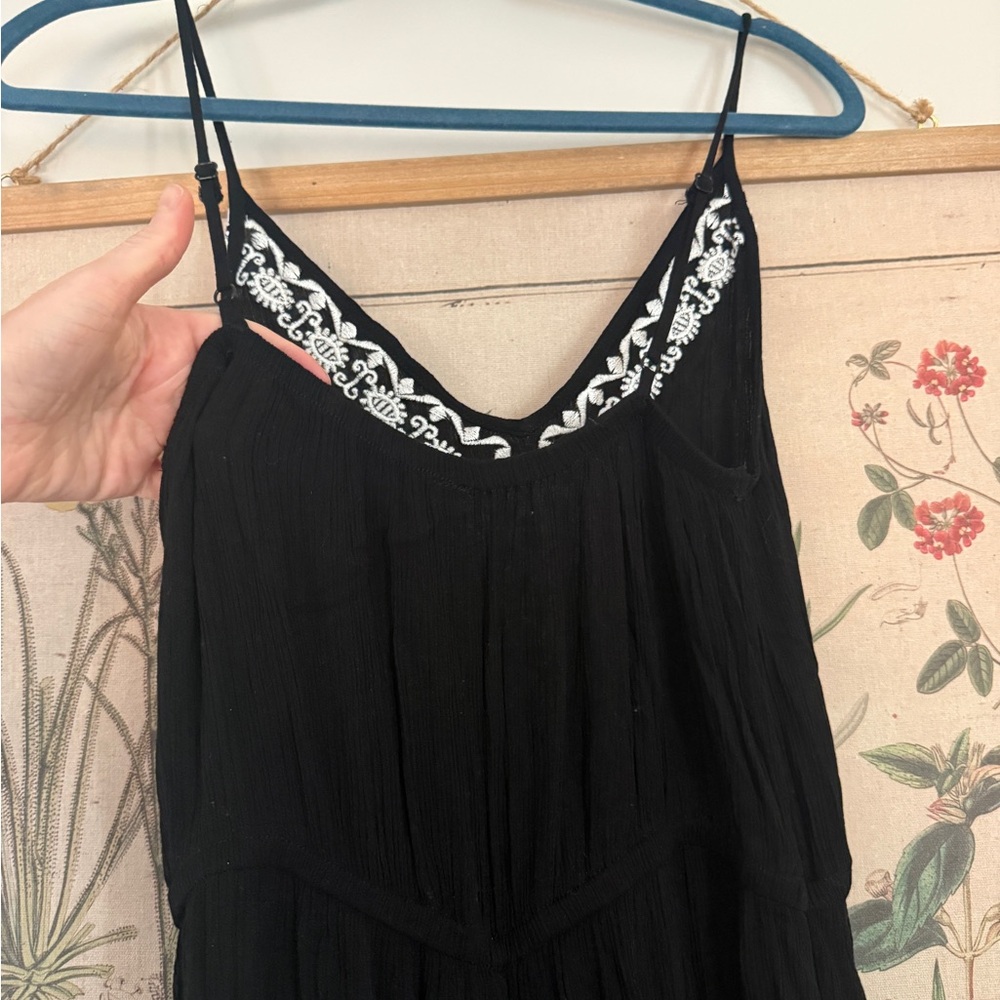 American Rag Co Black and white boho embroidered jumpsuit - Picture 6 of 8